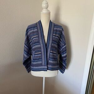 GAP Kimono Jacket Small Blue Textured Cotton